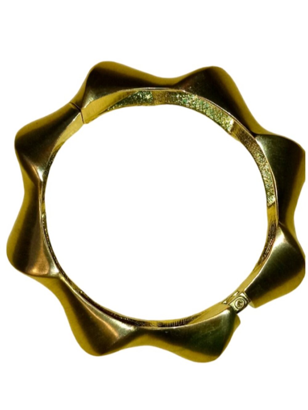 Vintage Twisted Clamper Bracelet Matte Gold Tone